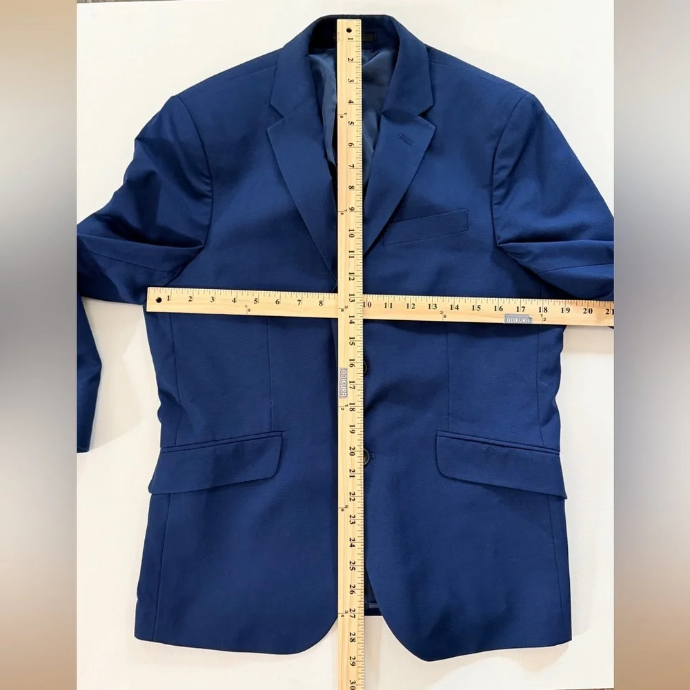 Kenneth Cole Techni-cole Suit Jacket Royal Blue men petite 38S medium